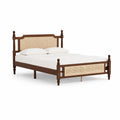 Letto matrimoniale legno e rattan