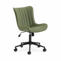 Sedia da ufficio regolabile in tessuto verde con base in metallo