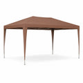 Gazebo in Acciaio e Poliestere Marrone 3x4,5m