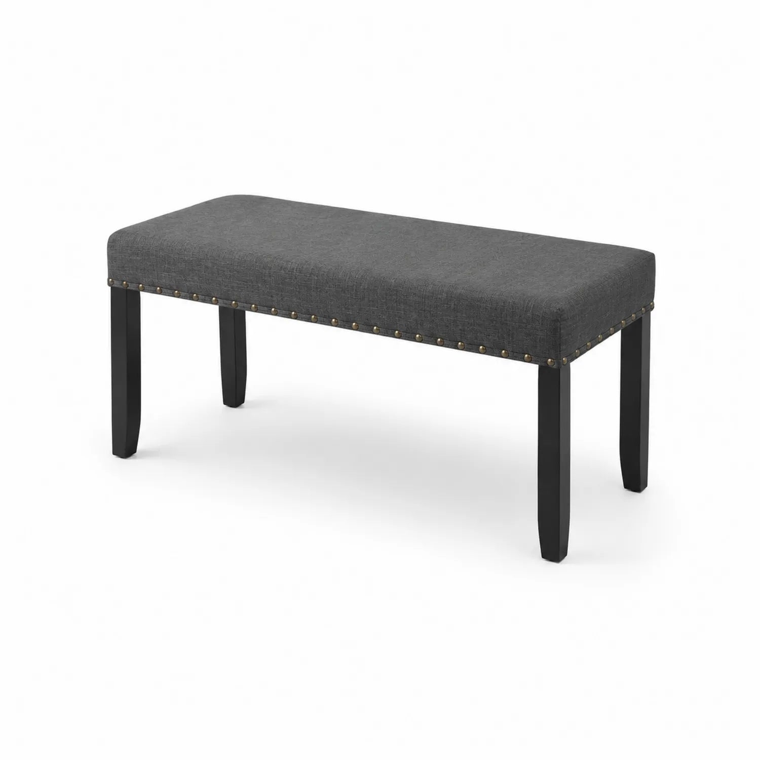 Panca in legno e tessuto grigio