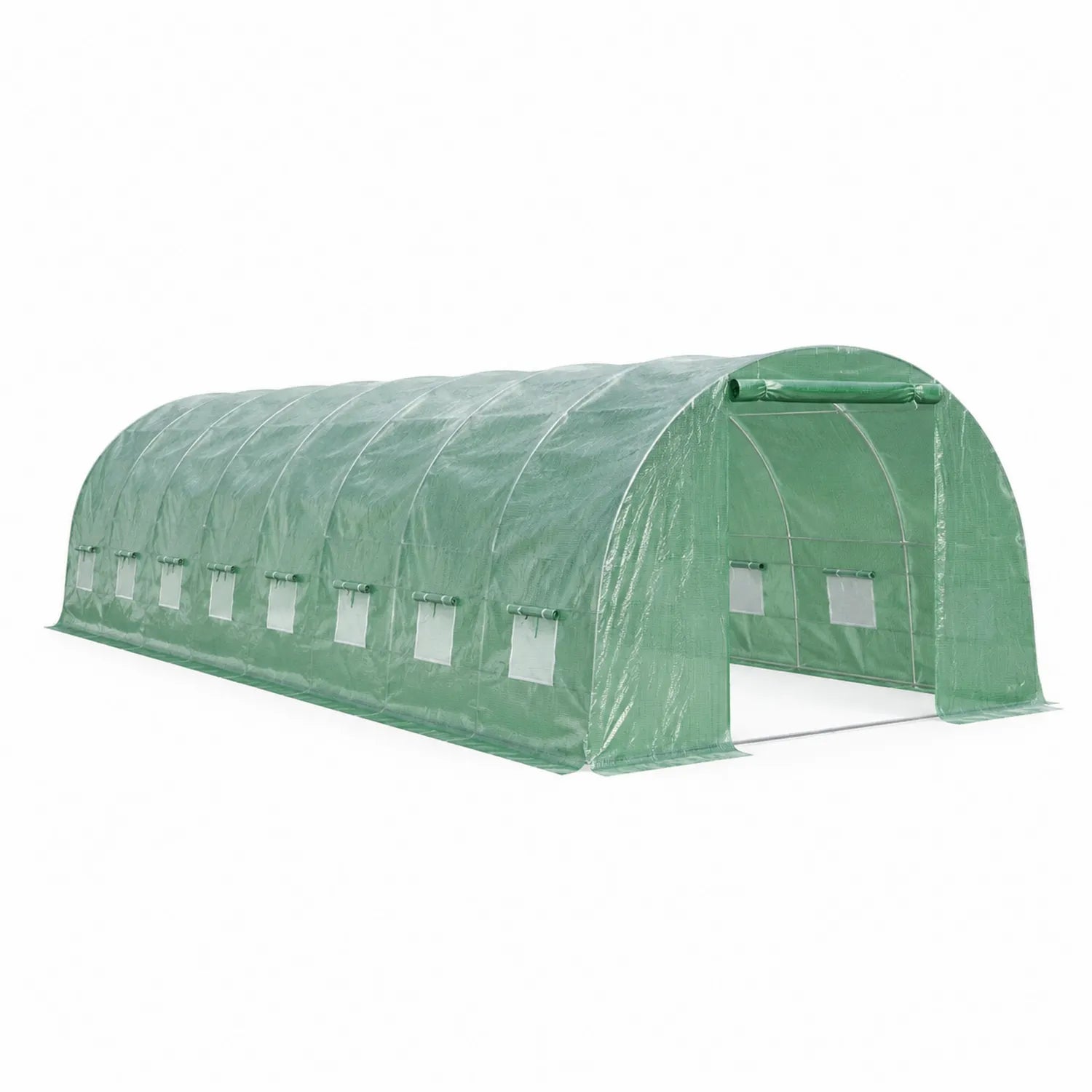 Serra ad Arco in Acciaio e Polietilene Verde con Finestre 600x300x200cm
