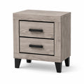 Comodino con Due Cassetti in Legno Composito Quercia Grigia