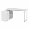 Scrivania angolare in MDF e metallo bianca