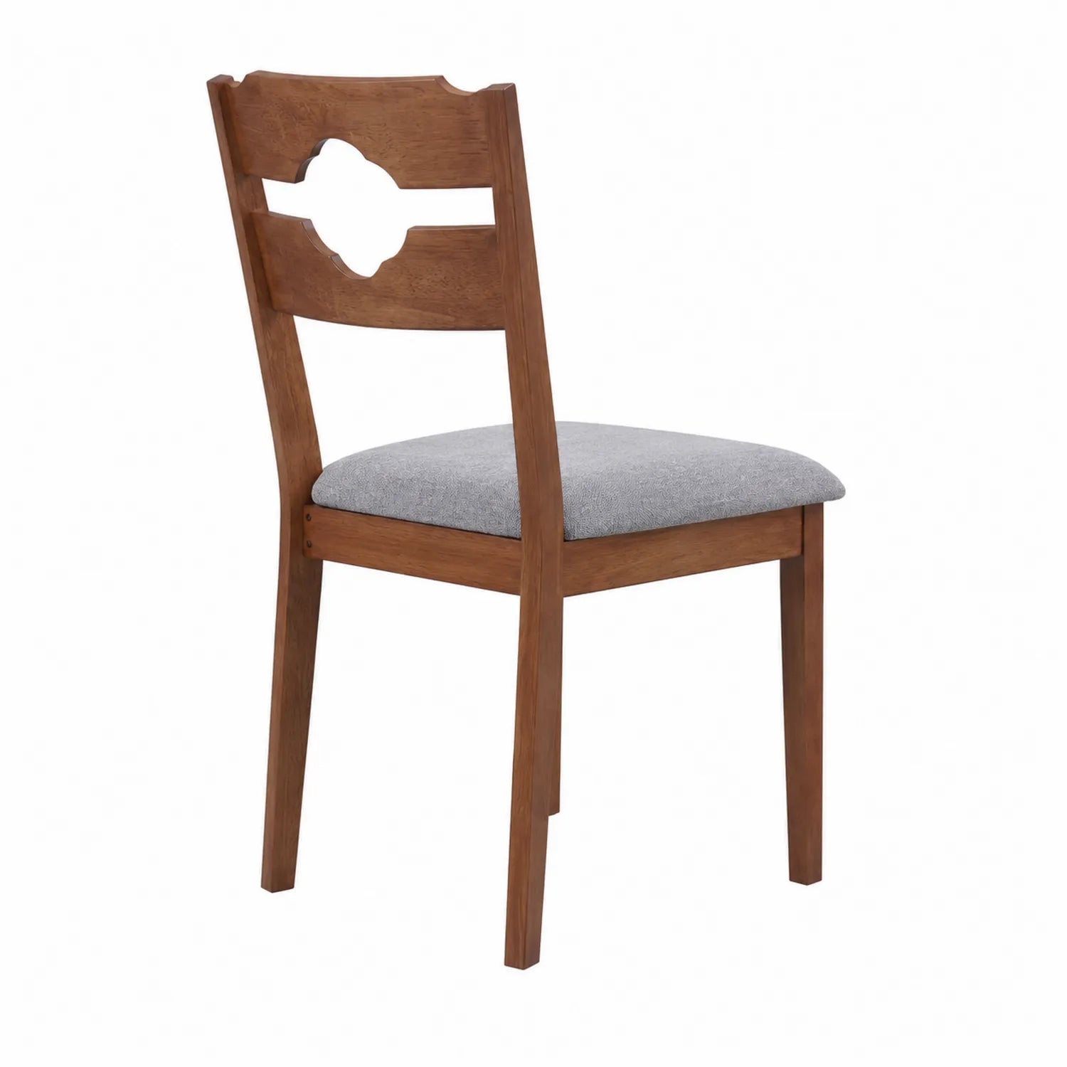 Sedia da pranzo in legno con tessuto grigio