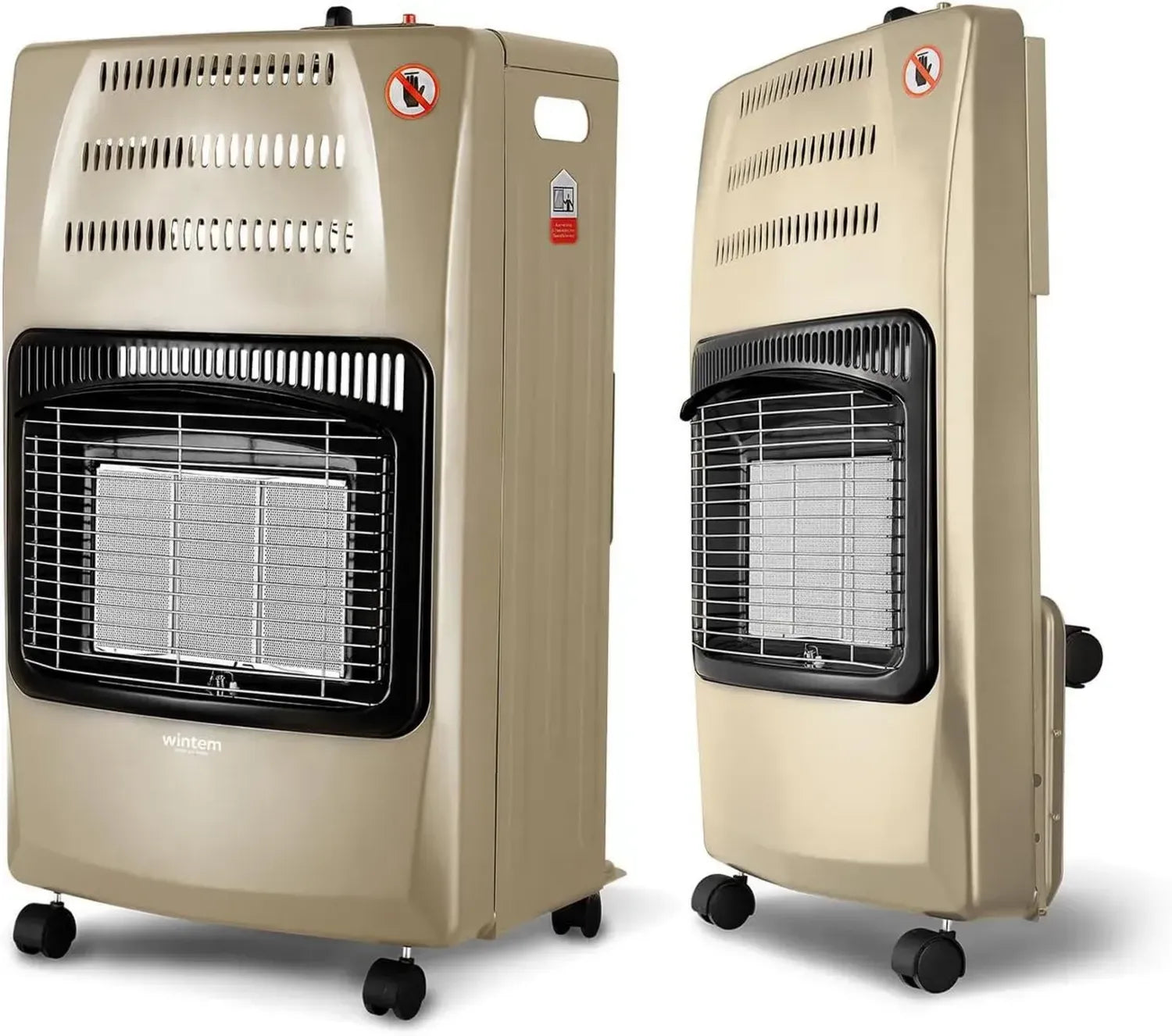 Stufa a Gas Pieghevole 4200W con 3 Livelli di Calore, Accensione Sicura e Spazio Bombola, Beige