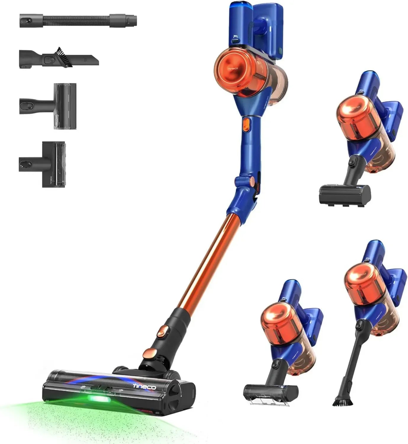 Tineco PURE ONE S70 aspirapolvere senza fili 200AW, sistema di pulizia intelligente, autonomia 95 min, tecnologia ZeroTangle, LED, filtro a 6 livelli, aspirapolvere manuale senza cavo