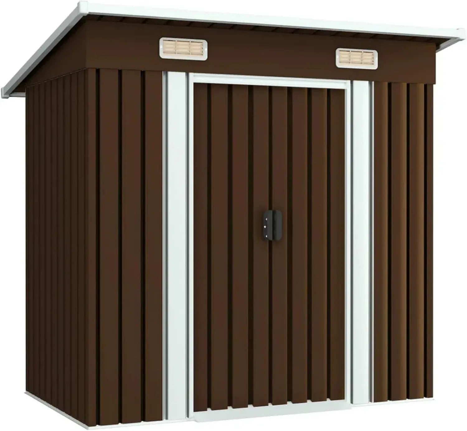 Capanno per Attrezzi da Giardino in Acciaio Marrone 194x121x181 cm