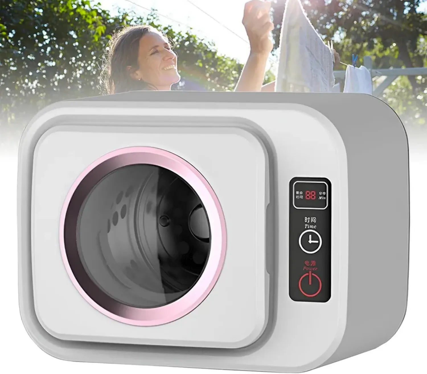 Asciugatrice Mini da 1KG, Montabile a Parete, Controllo Touch Digitale Intelligente, Asciugatura a Temperatura Costante 65°C per Casa e Dormitorio