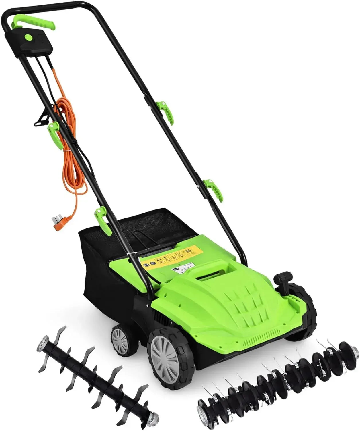 Arieggiatore Elettrico 2 in 1 da Giardino con Sacco 30L, 1500W, Larghezza 32cm, Regolabile 3 Livelli, Verde