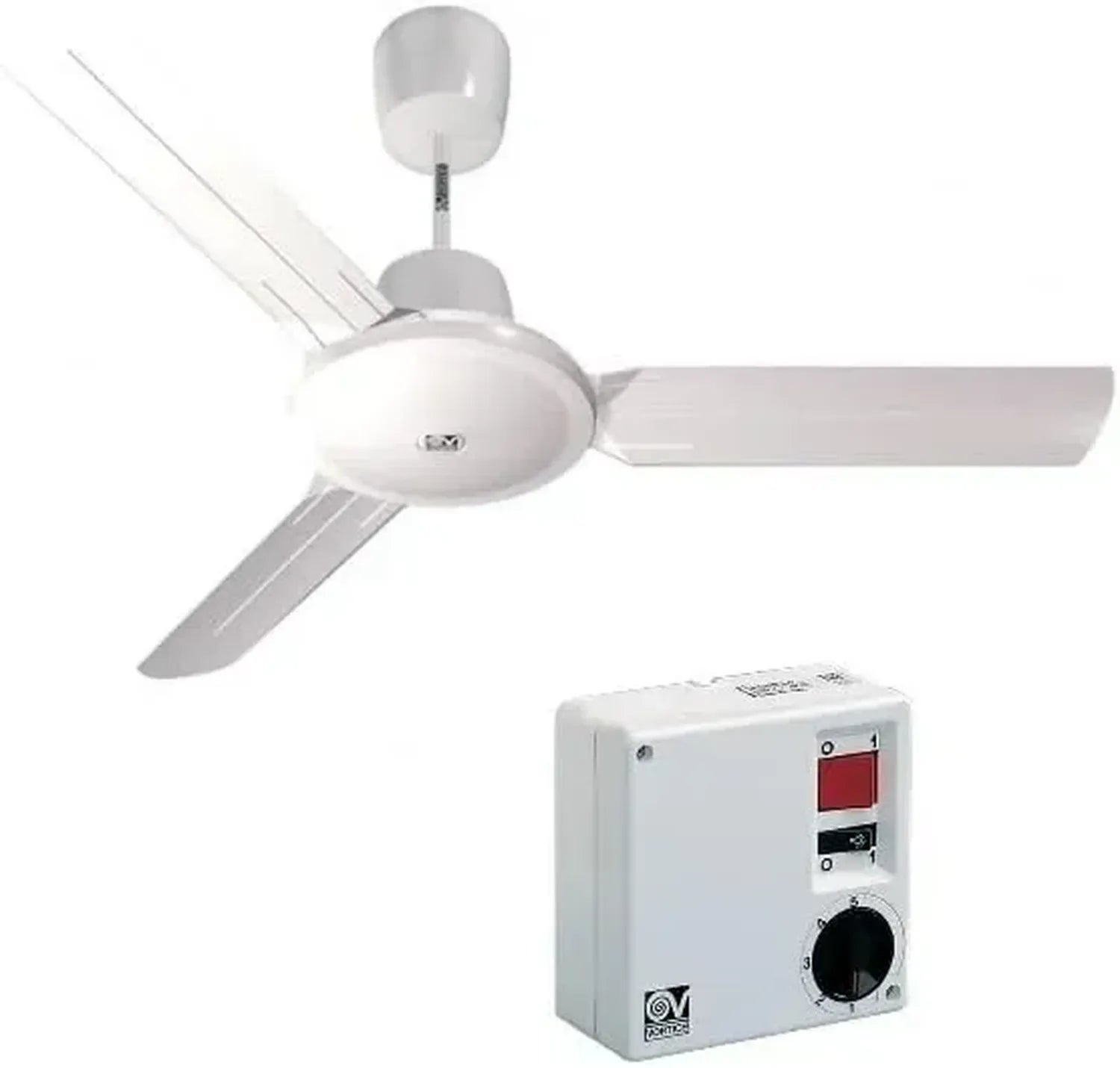 Ventilatore da Soffitto Gasfrigo Nordik Evolution Bianco 120cm con Comandi a Muro o Telecomando