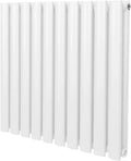 Radiatore a Colonna Ovale 600x600 mm Doppio Pannello Bianco con Kit di Montaggio