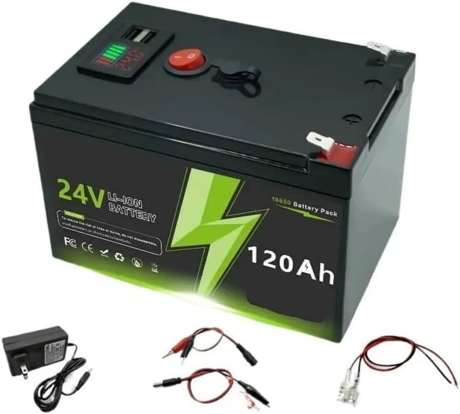 Batteria LiFePO4 24V 120Ah per Illuminazione, Energia Solare ed Eolica