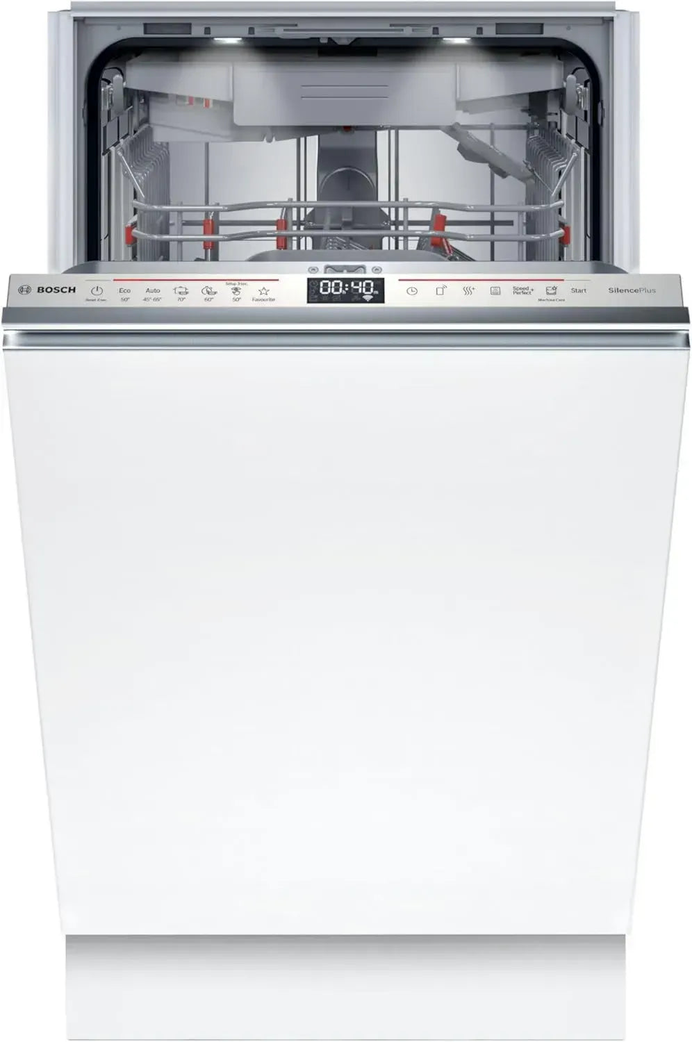 Lavastoviglie Smart Bosch Serie 6 da Incasso, 45 cm, 10 Coperti, Cestelli Regolabili, Motore EcoSilence, Display a Pavimento