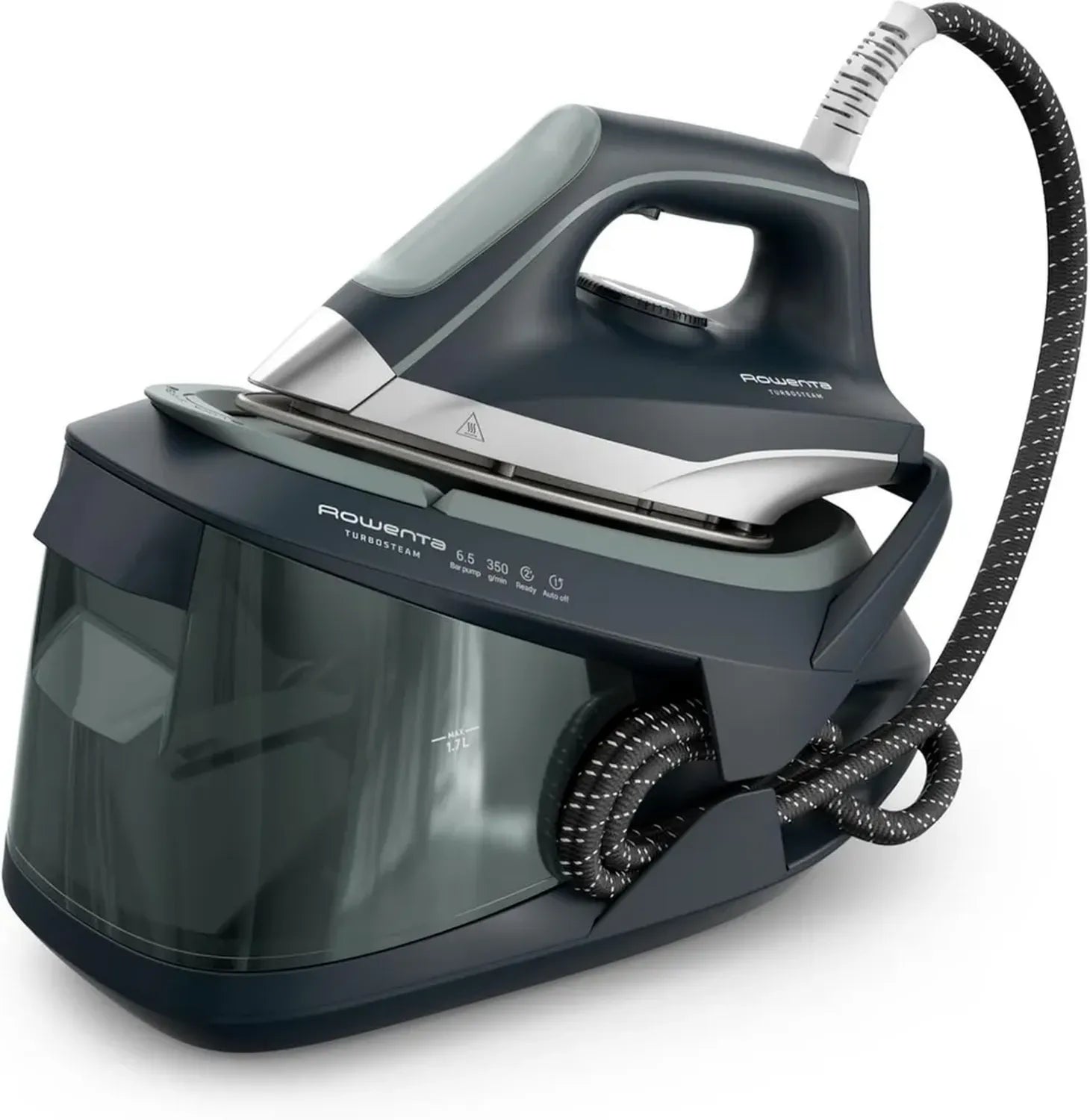 Rowenta Generatore di Vapore Efficiente con Piastra MicroSteam400, Serbatoio XL 1,7L, Modalità Eco e Stiratura Verticale
