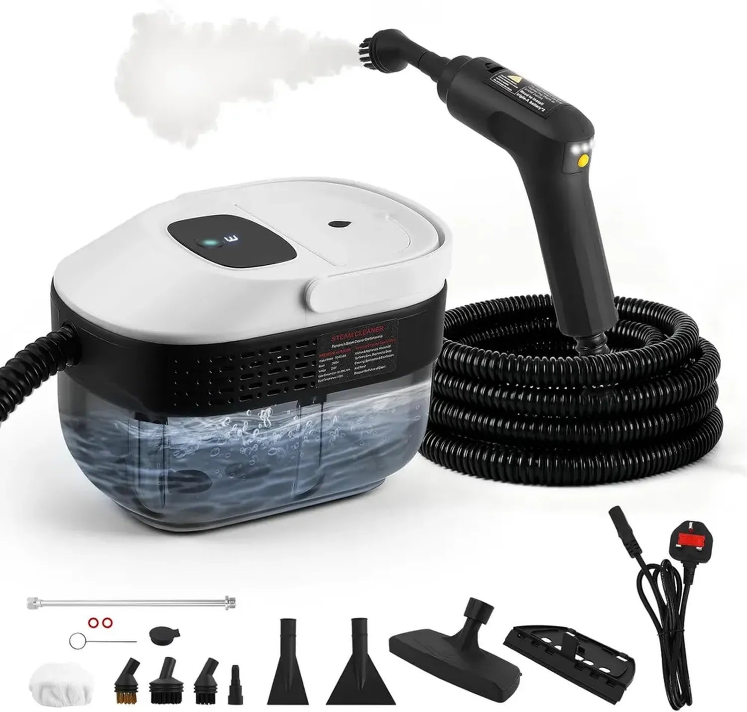 Pulitore a Vapore Portatile 2500W per Casa e Finestre