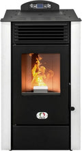 Stufa a Pellet Alaska 10KW con WiFi e Ventilazione, Bianco