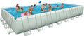 Intex Piscina Rettangolare con Pompa a Sabbia, 975x488x132 cm, Blu/Grigio