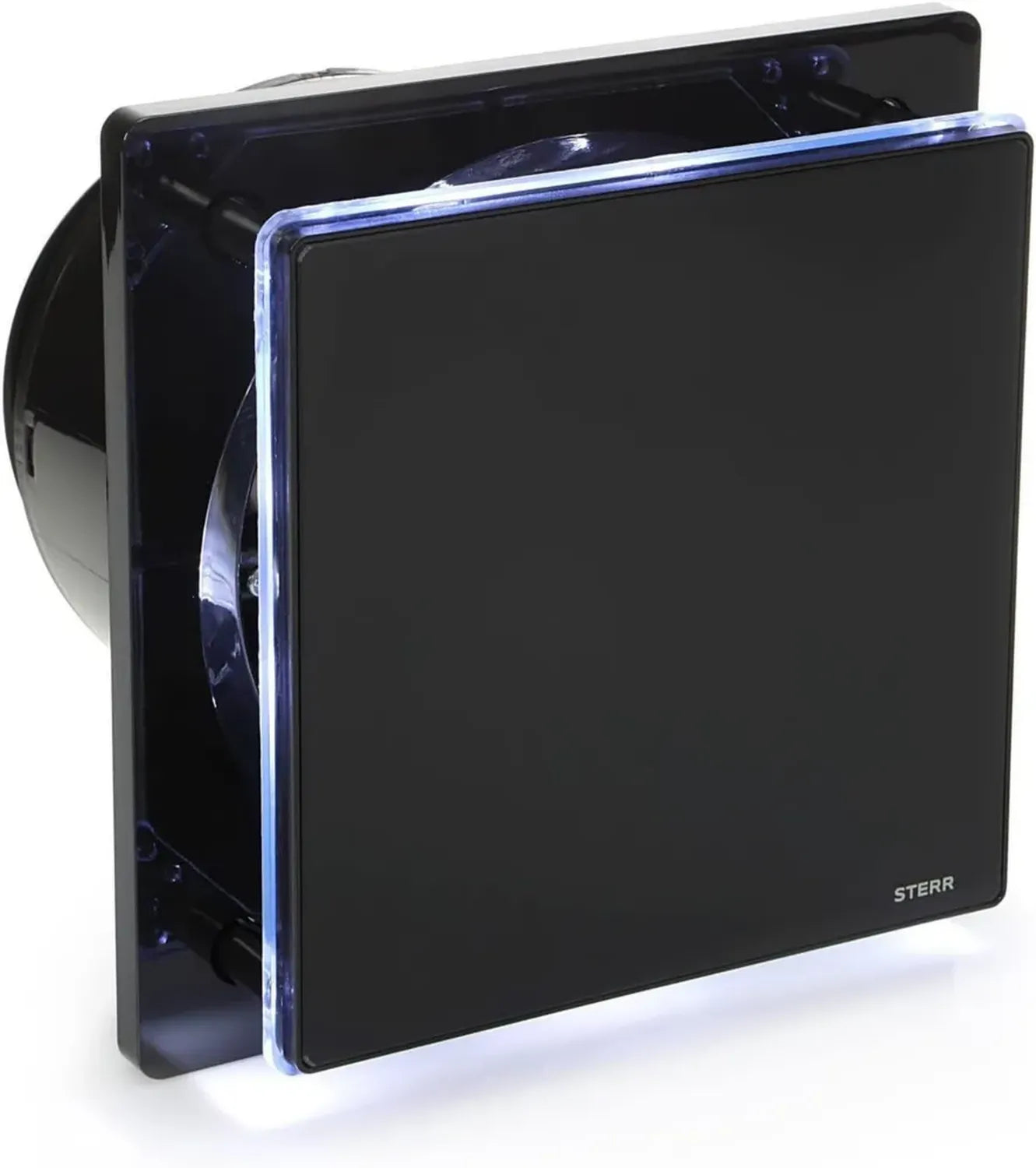 Ventilatore da Bagno Nero con Timer e Vetro Temperato 150mm