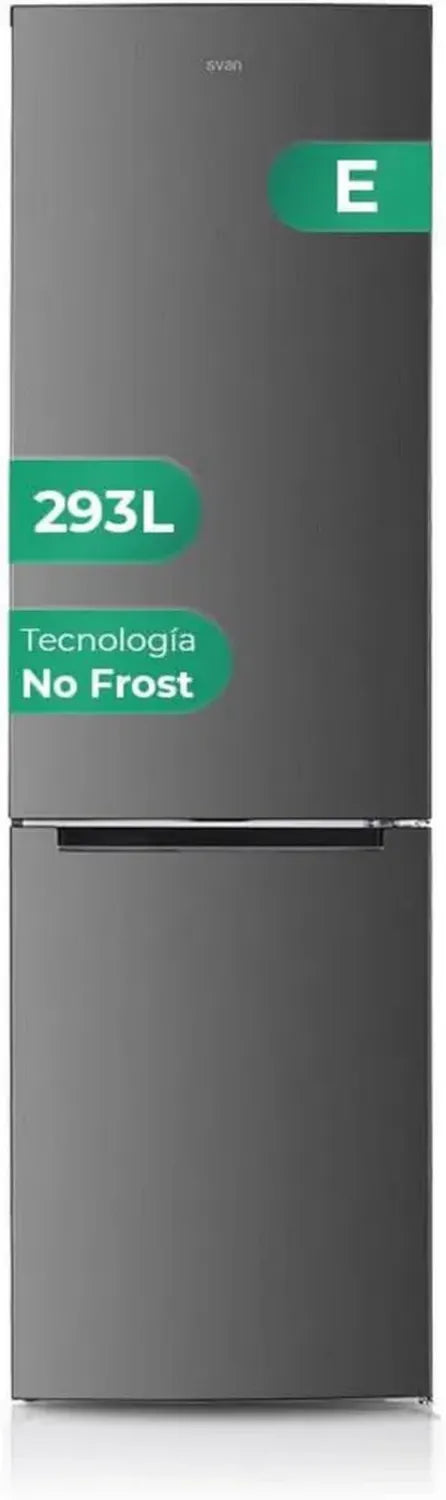 Frigorifero Combinato Svan Inox 253L, No Frost, Multi AirFlow, Porta Reversibile, Silenzioso, Classe E