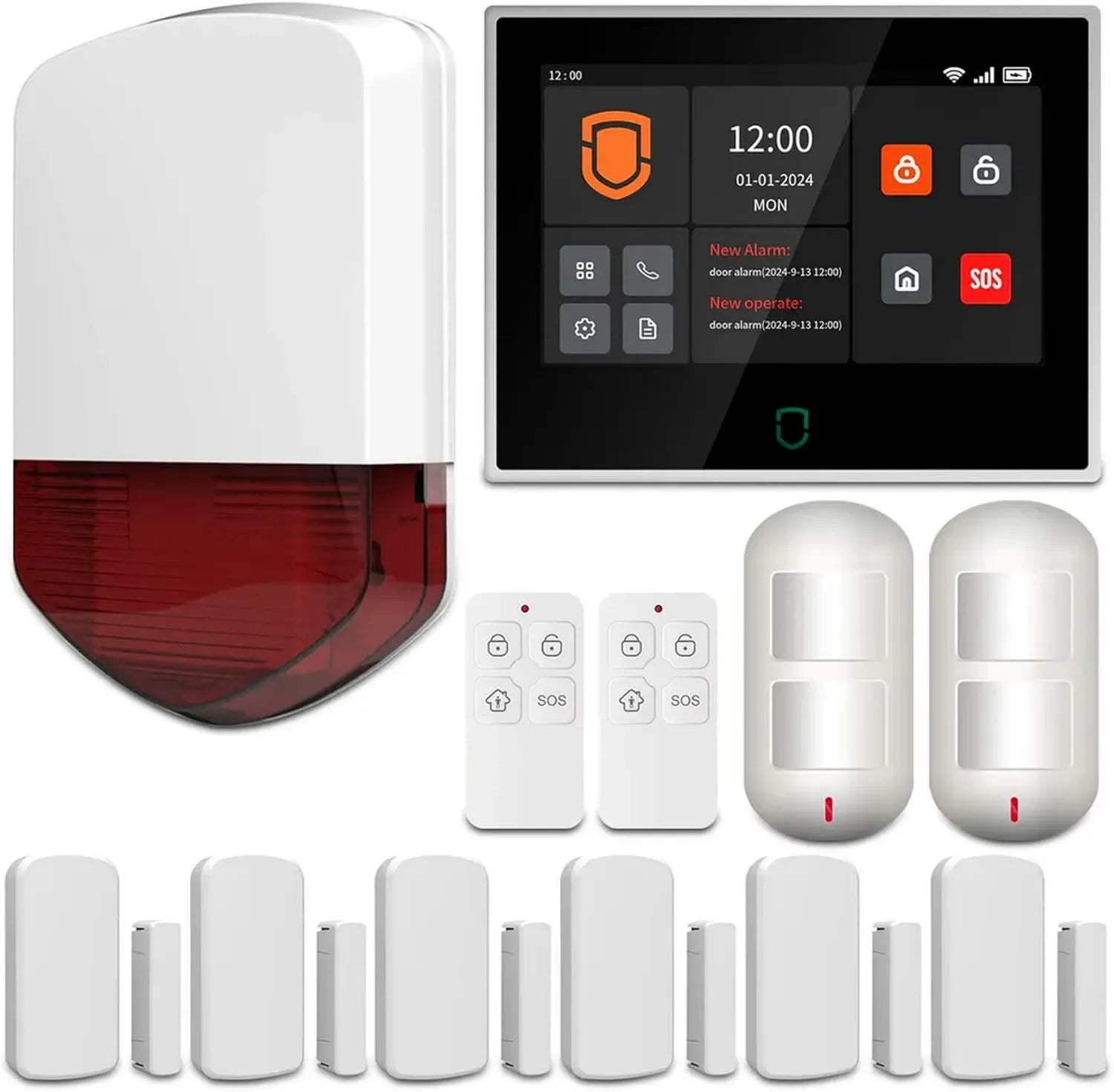 Sistema di Allarme Casa 4G WiFi 7" Touchscreen con Sirena Esterna, Sensori e App Smart