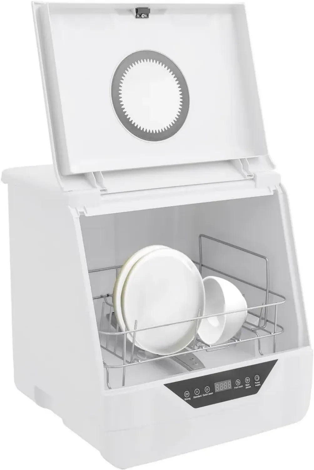 Lavastoviglie compatta da tavolo con controllo touch, LED, 4 programmi, per 2-5 persone, 6L, 55 dB, 800W, spina EU