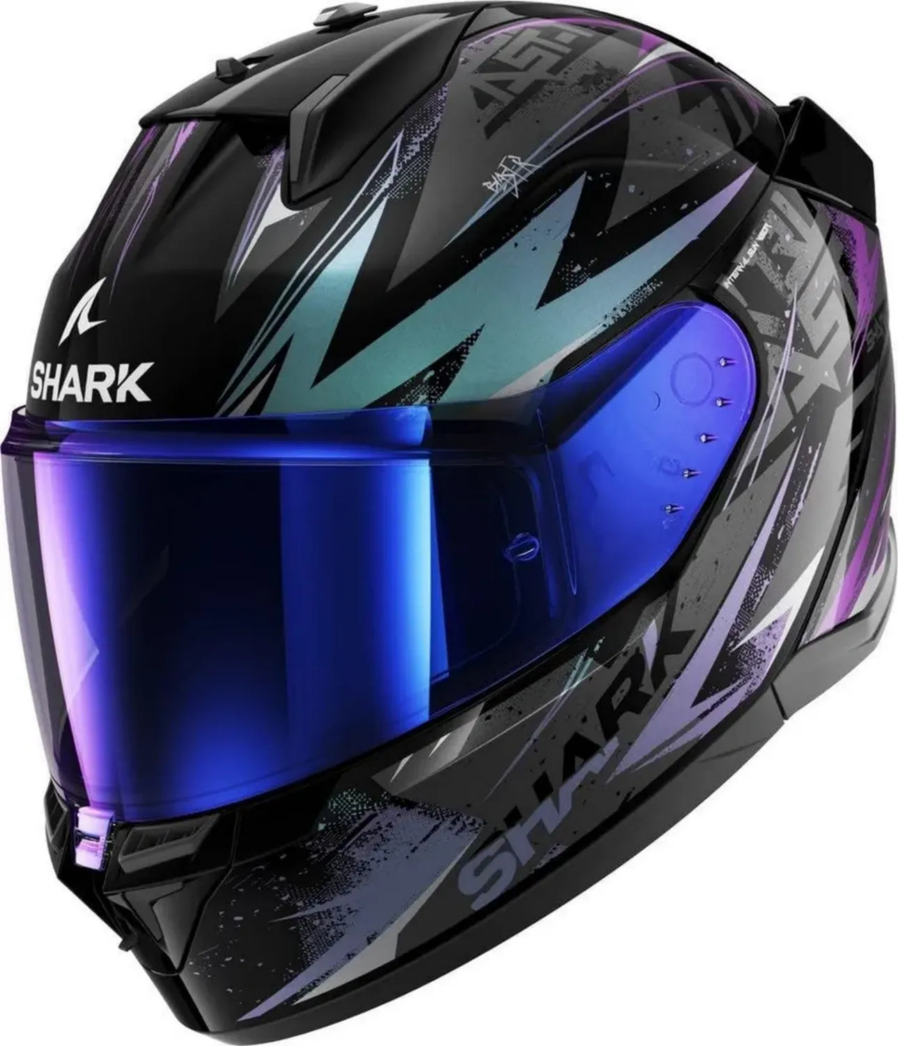 SHARK Casco Integrale D-SKWAL 3 BLAST-R Nero/Blu/Viola Taglia S