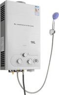 Scaldabagno a Gas GPL 32KW, 16L, Portatile per Casa e Campeggio