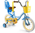 Bicicletta Bambina RULLY 12-16 Pollici con Ruote, Cestino e Seggiolino Bambola - Multicolore per 2-7 Anni