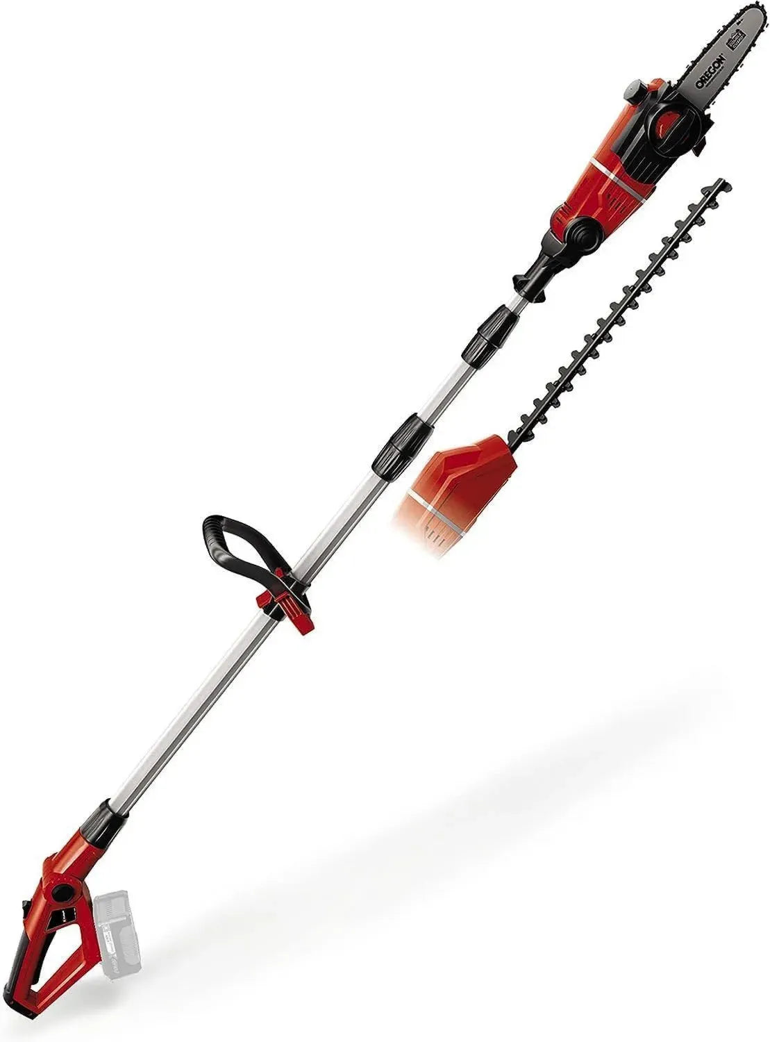 Strumento multifunzione a batteria 2 in 1 Einhell GE-HC 18 Li T-Solo, tagliasiepi e motosega, lama Oregon, 18 V