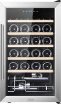 Cecotec Cantinetta Vino 24 Bottiglie - Frigo Vino Bolero GrandSommelier Inox, Temperatura 5-18°C, Alta Efficienza, Silenzioso e Anti-Vibrazioni