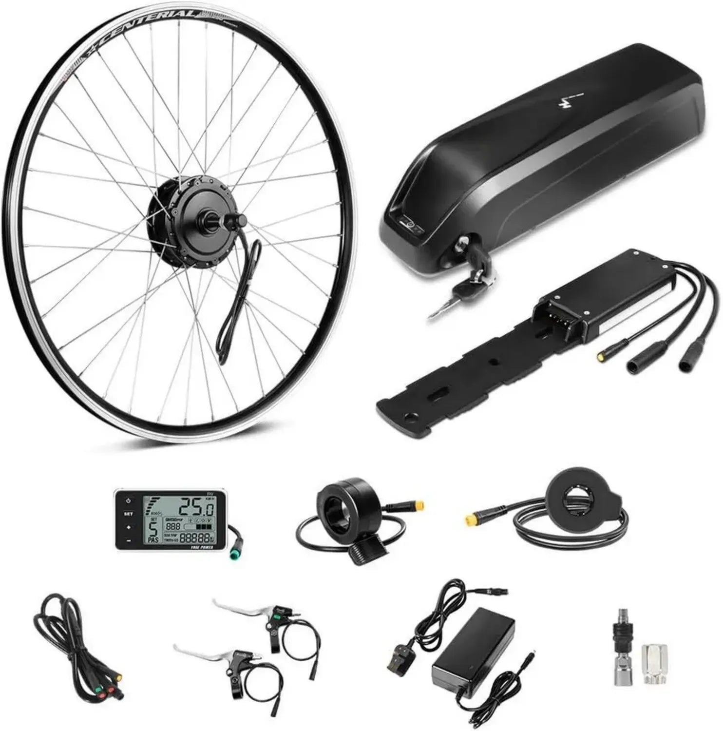 Kit di Conversione eBike 26''/27.5''/28'' con Motore Posteriore 36V 250W/350W e Batteria Hailong