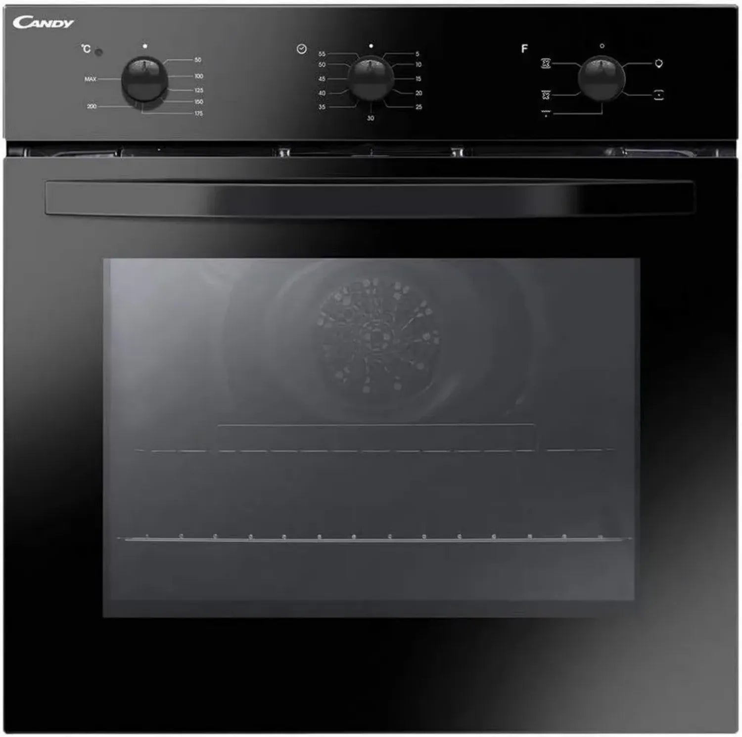Forno Elettrico Incasso Candy 65L, Funzioni Grill e Pizza, Ventilato, Classe A, Nero