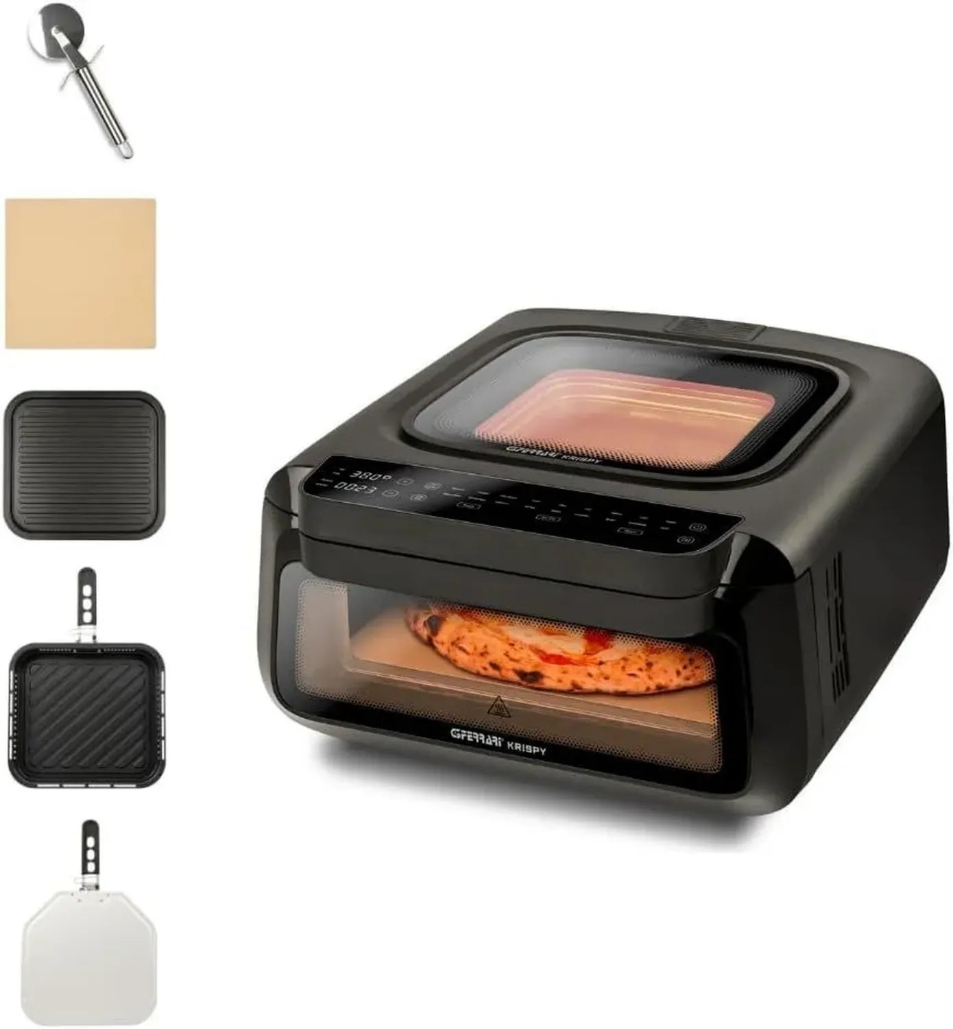 G3 Ferrari Forno Multifunzione 2100W, 13L con Friggitrice ad Aria e Tecnologia HOBLO, Display Soft-Touch, 18 Programmi, Nero