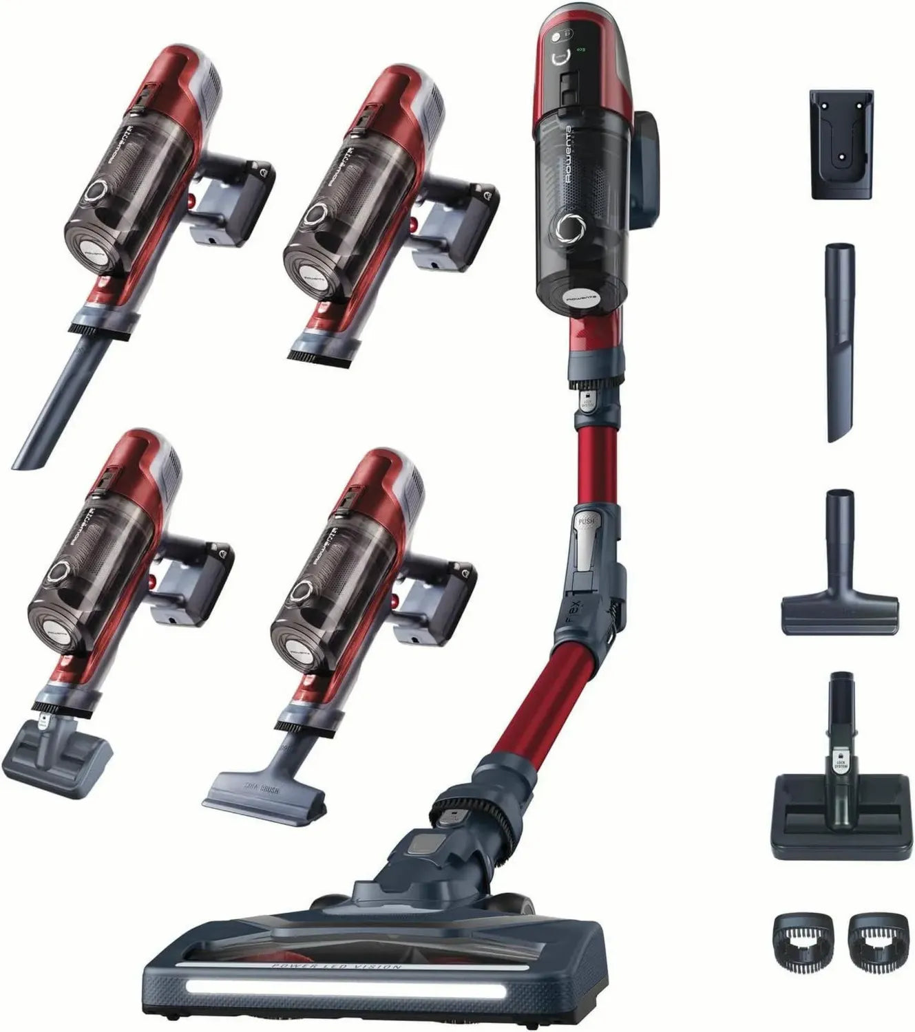 Rowenta X-PERT 6.60, Aspirapolvere Leggera Senza Fili con Display Smart e Tecnologia Flex, 100W, Contenitore Raccoglipolvere Rimovibile, Modello RH6471