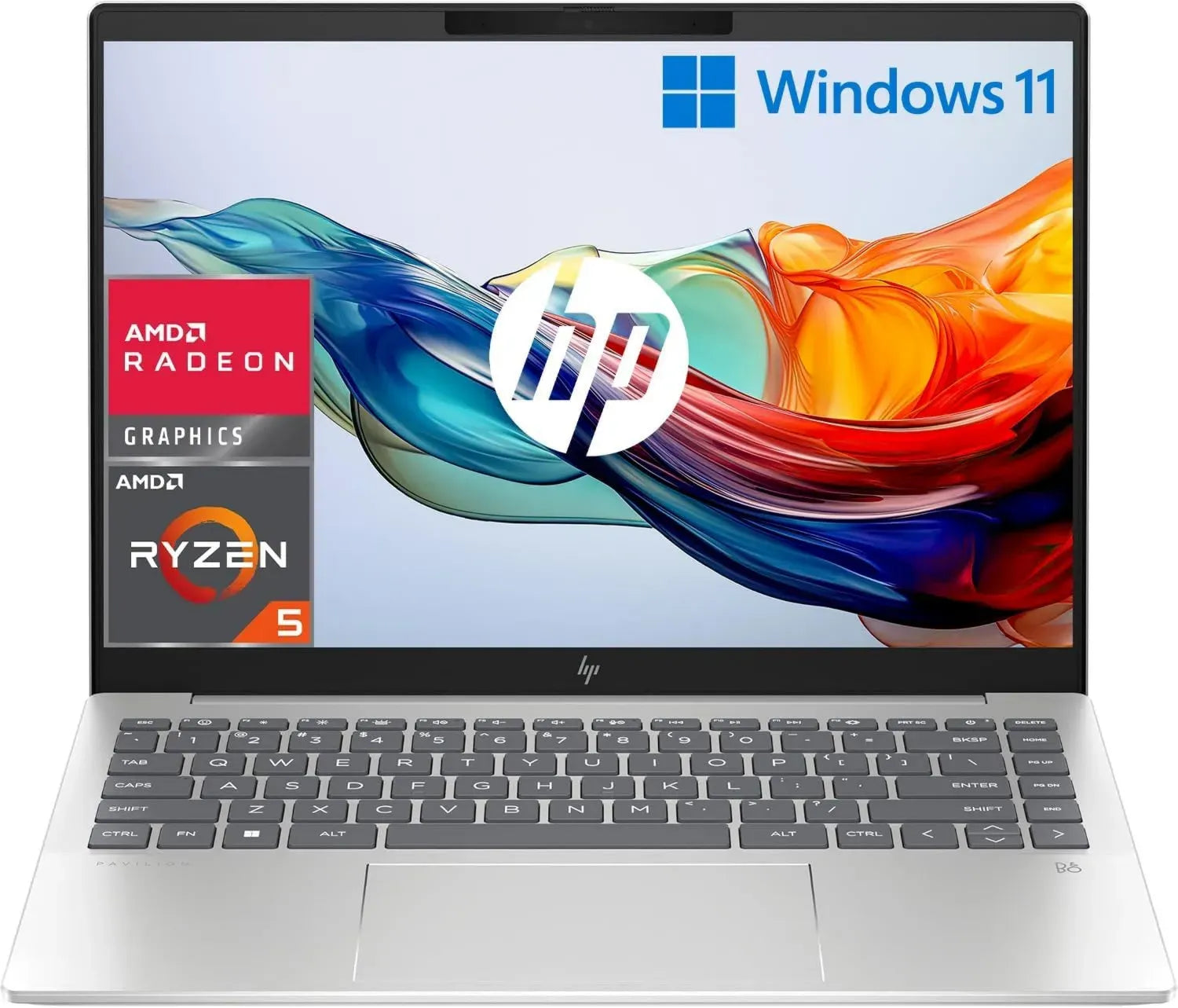 Notebook HP Pavilion Plus 14, Ryzen 5, 16GB, SSD 512GB, Radeon 740M, Display 2K, Argento