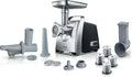 Tritacarne Bosch ProPower MFW68660, 2200W, Accessori Inclusi, Nero Inox